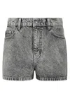 Rotate Birger Christensen Crystal Frayed Hem Denim Shorts