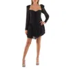 Rotate Birger Christensen Rhinestone-embellished Ruffle Mesh Mini Dress In Black