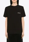 Rotate Birger Christensen Rhinestone-logo Organic-cotton T-shirt In Black