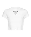 Rotate Birger Christensen Ribbed Crop Top In White