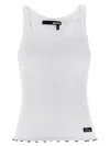 Rotate Birger Christensen Textured Tank Top Scalloped Hem