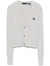 Rotate Birger Christensen Ribbed Cardigan In Grey