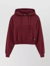 Rotate Birger Christensen Ribbed Cuffs And Hem Hoodie With Drawstring Hood In Burgundy