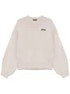 Rotate Birger Christensen Ribbed-knit Crew-neck Sweater In Neutrals