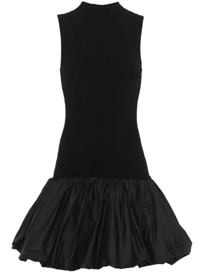 Rotate Birger Christensen Minikleid Aus Geripptem Strick In Schwarz