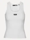 Rotate Birger Christensen Ribbed Scoop-neck Tank Top In White