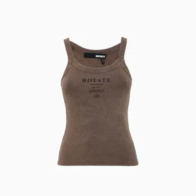 Rotate Birger Christensen Rotate Tank Top With Logo In Brown