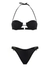 Rotate Birger Christensen Ring-detailing Bikini In Black