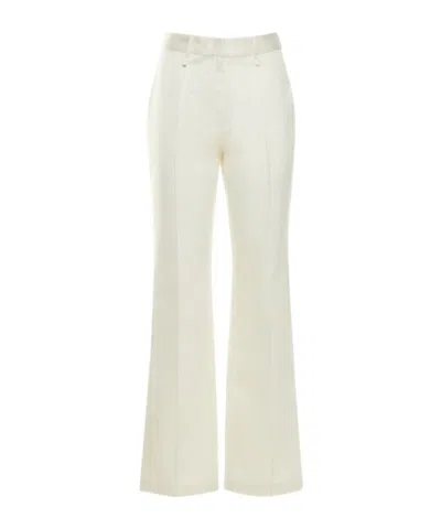 Rotate Birger Christensen Robyn Twill Straight Leg Casual Pants In White