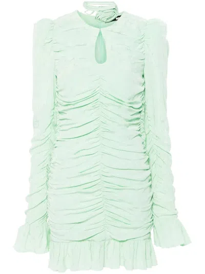 Rotate Birger Christensen Rose-belt Mini Dress In Green