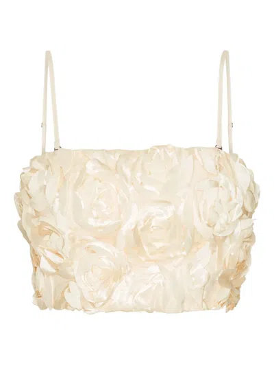 Rotate Birger Christensen Rose-embellished Tank Top In Neutral