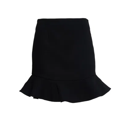 Rotate Birger Christensen Rosita Mini Elegant Skirt With Voile In Black