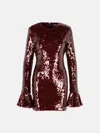 Rotate Birger Christensen 'rositana' Burgundy Polyester Dress In Burgundy