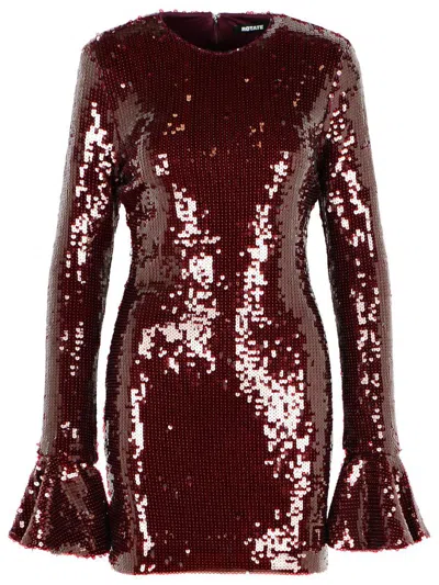 ROTATE BIRGER CHRISTENSEN ROTATE BIRGER CHRISTENSEN 'ROSITANA' BURGUNDY POLYESTER DRESS