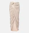 Rotate Birger Christensen Rositana Floral-appliqué Sequined Wrap Skirt In Pink