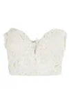 Rotate Birger Christensen Rotate 3d Lace Corset Top With Sweetheart Neckline In White