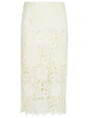 Rotate Birger Christensen Lace Pencil Skirt With Embroidery In White