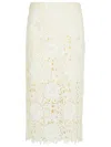 Rotate Birger Christensen Lace Pencil Skirt With Embroidery In White