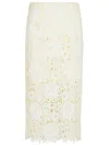 Rotate Birger Christensen Lace Pencil Skirt With Embroidery In White