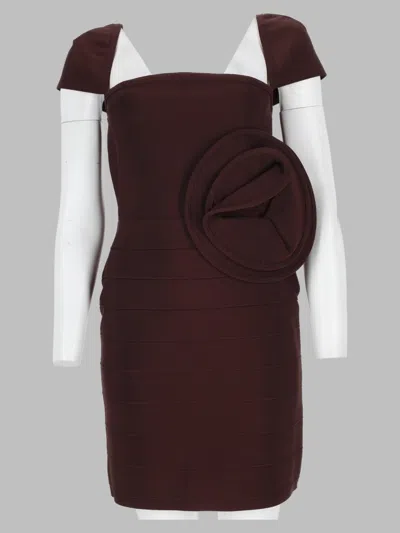 Rotate Birger Christensen Rotate Abito Mini Con Applicazione Floreale In Burgundy