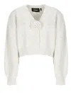 Rotate Birger Christensen Rotate Alpaca And Wool Cardigan In White