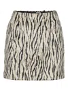 Rotate Birger Christensen Womens Egret Comb Printed Faux-fur Cotton-blend Mini Skirt In Multi