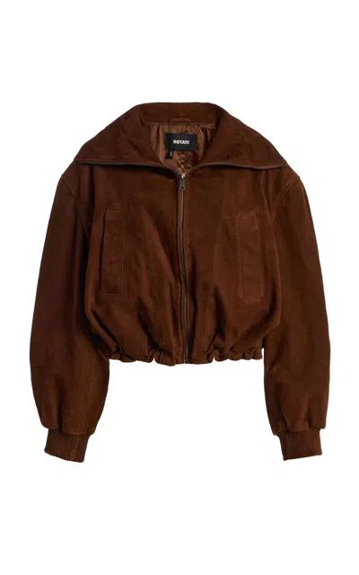Rotate Birger Christensen Rotate Anorak Suede Jacket In Brown