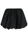 Rotate Birger Christensen Black Balloon Miniskirt With Logo Plaque On The Zip Puller In Black