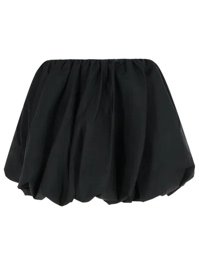Rotate Birger Christensen Rotate 'balloon' Black Cotton Miniskirt Women