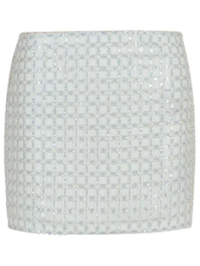 ROTATE BIRGER CHRISTENSEN ROTATE BIRGER CHRISTENSEN 'BEADED' BEIGE POLYESTER MINISKIRT
