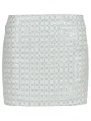 Rotate Birger Christensen Rotate Beaded' Beige Polyester Miniskirt In Neutrals