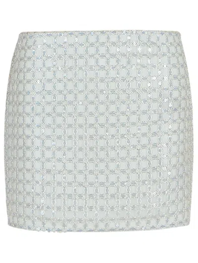 ROTATE BIRGER CHRISTENSEN ROTATE BEADED' BEIGE POLYESTER MINISKIRT