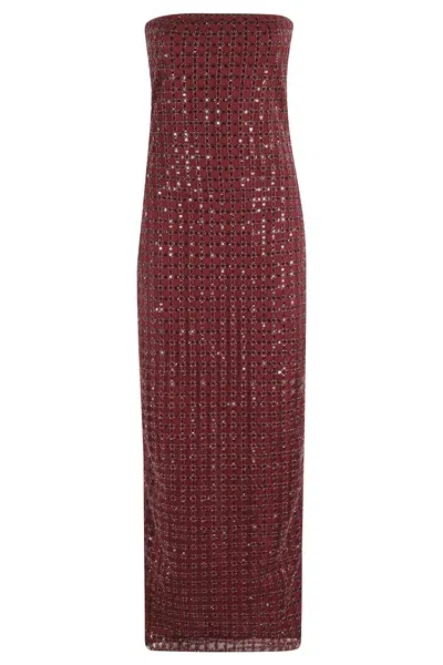 ROTATE BIRGER CHRISTENSEN ROTATE BEADED MAXI TUBE DRESS
