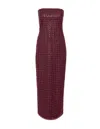 Rotate Birger Christensen Rotate Floor-length Burgundy Strapless Evening Dress With Sequined Detailing In Red