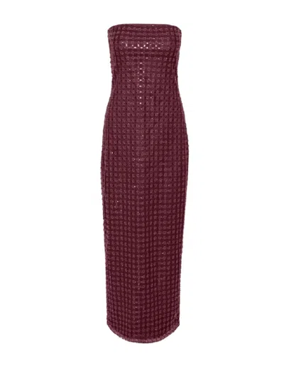 ROTATE BIRGER CHRISTENSEN ROTATE BEADED MAXI TUBE DRESS