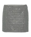 Rotate Birger Christensen Beaded Mini Skirt With Strass And Side Zip Closure In Multi