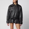 Rotate Birger Christensen Rotate Birgerchristensen Biker Jacket In Lamb Leather In Dark Brown In Black