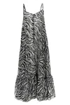 Rotate Birger Christensen X Reina Olga Zebra-print Maxi Dress In Black