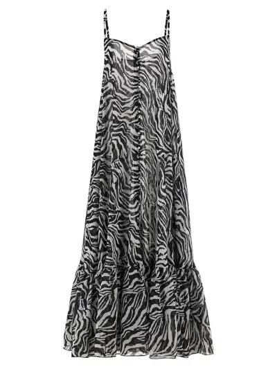 Rotate Birger Christensen Rotate Light Flowy Zebra Print Maxi Dress In Multi