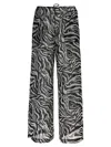 Rotate Birger Christensen Blackwhite Printed Trousers In Multicolor