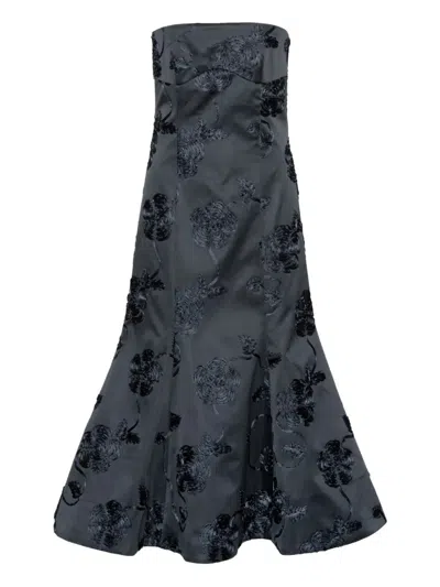 Rotate Birger Christensen Rotate Birgerchristensen 3d Flower Midi Dress In Blue