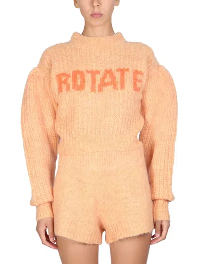 Rotate Birger Christensen Rotate Birgerchristensen Adley Shirt In Orange
