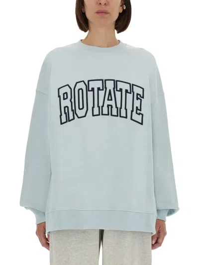 Rotate Birger Christensen Rotate Birgerchristensen Azure Organic Cotton Sweatshirts In Blue