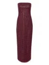 Rotate Birger Christensen Floor-length Burgundy Strapless Evening Dress With Sequined Detailing In Burgundy