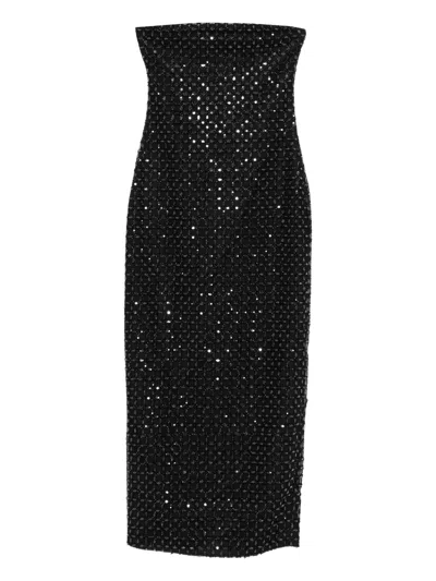 Rotate Birger Christensen Rotate Birgerchristensen Beaded-embellishment Maxi Dress In Black