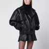 Rotate Birger Christensen Rotate Birgerchristensen Black Leather Biker Jacket In Black