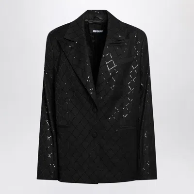 ROTATE BIRGER CHRISTENSEN ROTATE BIRGERCHRISTENSEN  BLACK OVERSIZE BLAZER WITH SEQUINS