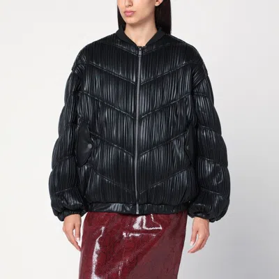 Rotate Birger Christensen Rotate Birgerchristensen  Black Pleated Bomber With Zip