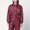 Rotate Birger Christensen Collared Panel Detailing Bomber Jacket In Burgundy