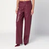 Rotate Birger Christensen Rotate Burgundy Polyester Pants In Burgundy